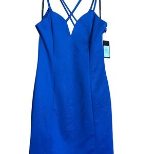 Guess Strapless Dress in Vibrant Blue
